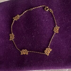 Elegant 14ktGold Butterfly Station Bracelet